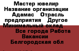 Мастер-ювелир › Название организации ­ Адамас › Отрасль предприятия ­ Другое › Минимальный оклад ­ 27 000 - Все города Работа » Вакансии   . Белгородская обл.